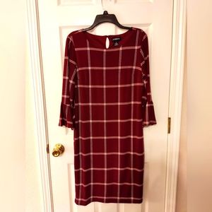 Liz Clairborne Career Women's Dress Size M Burgundy Geometrical